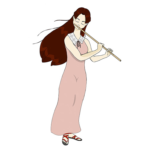 Flute player sketch